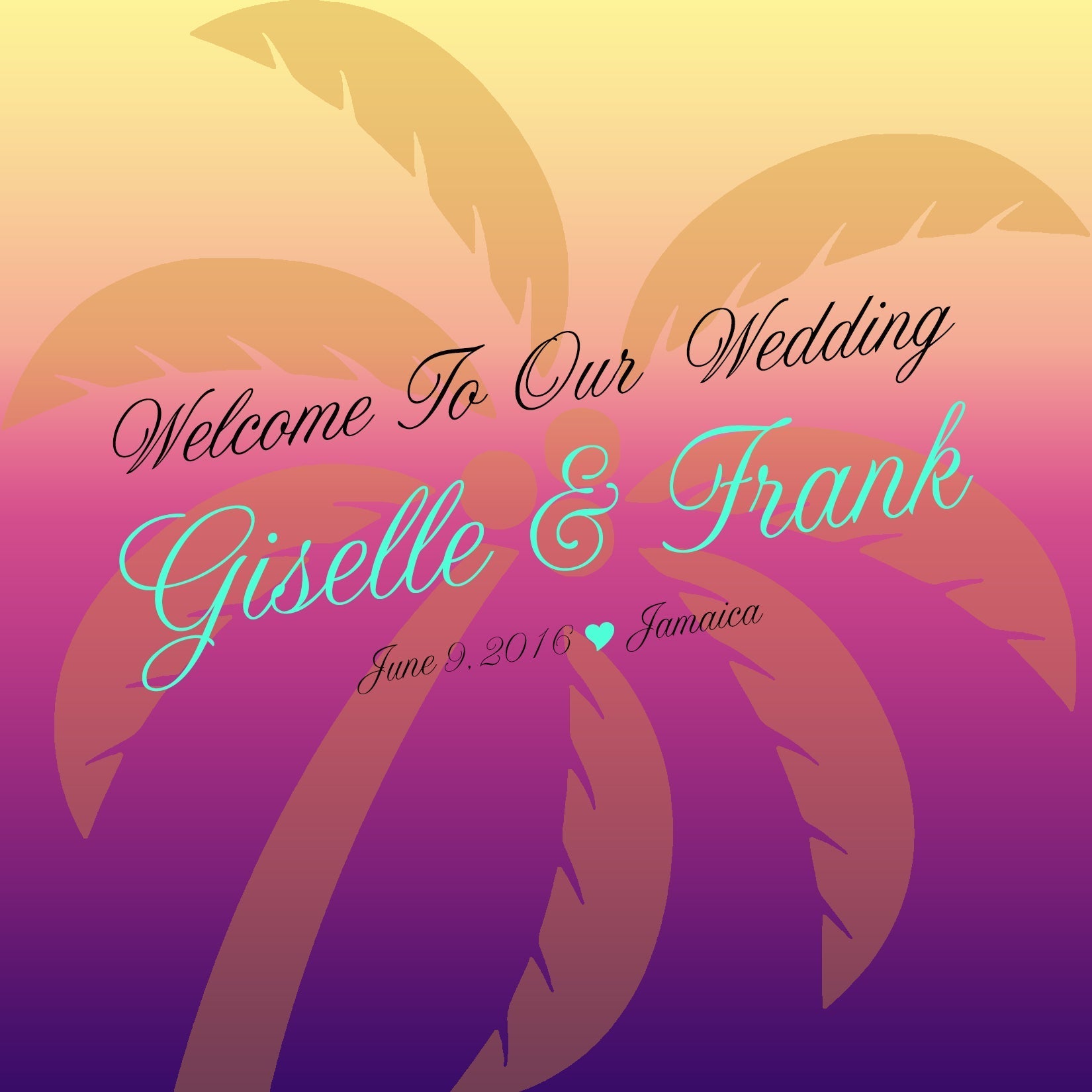 Palm Tree Custom Wedding Labels & Tropical Beach Destination Guest Welcome Stickers