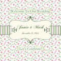 Pink and Sage Gingham Wedding Welcome Bag Labels & Gable Box Stickers