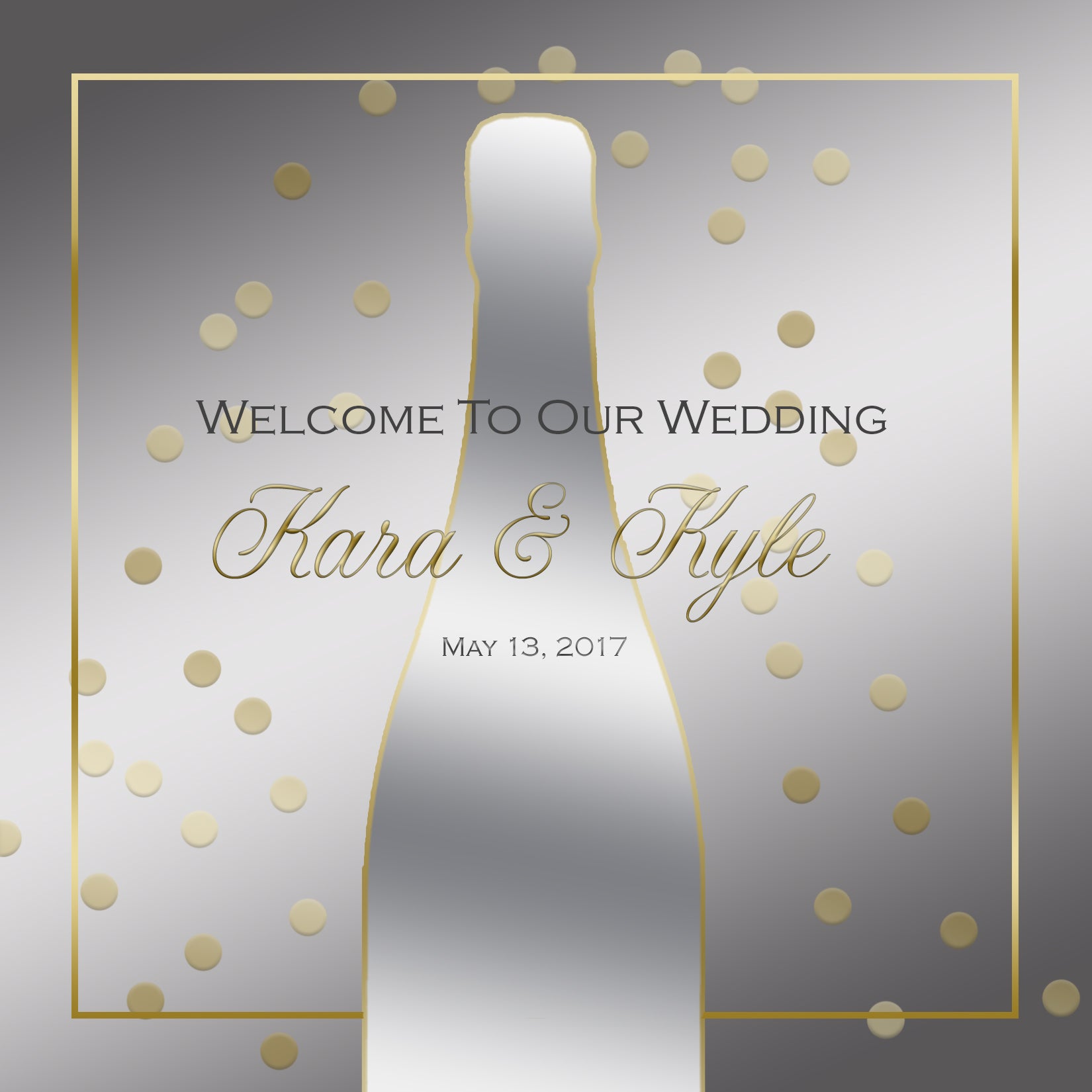 Custom Silver and Gold Metallic Wedding Welcome Bag Labels & Gable Box Stickers