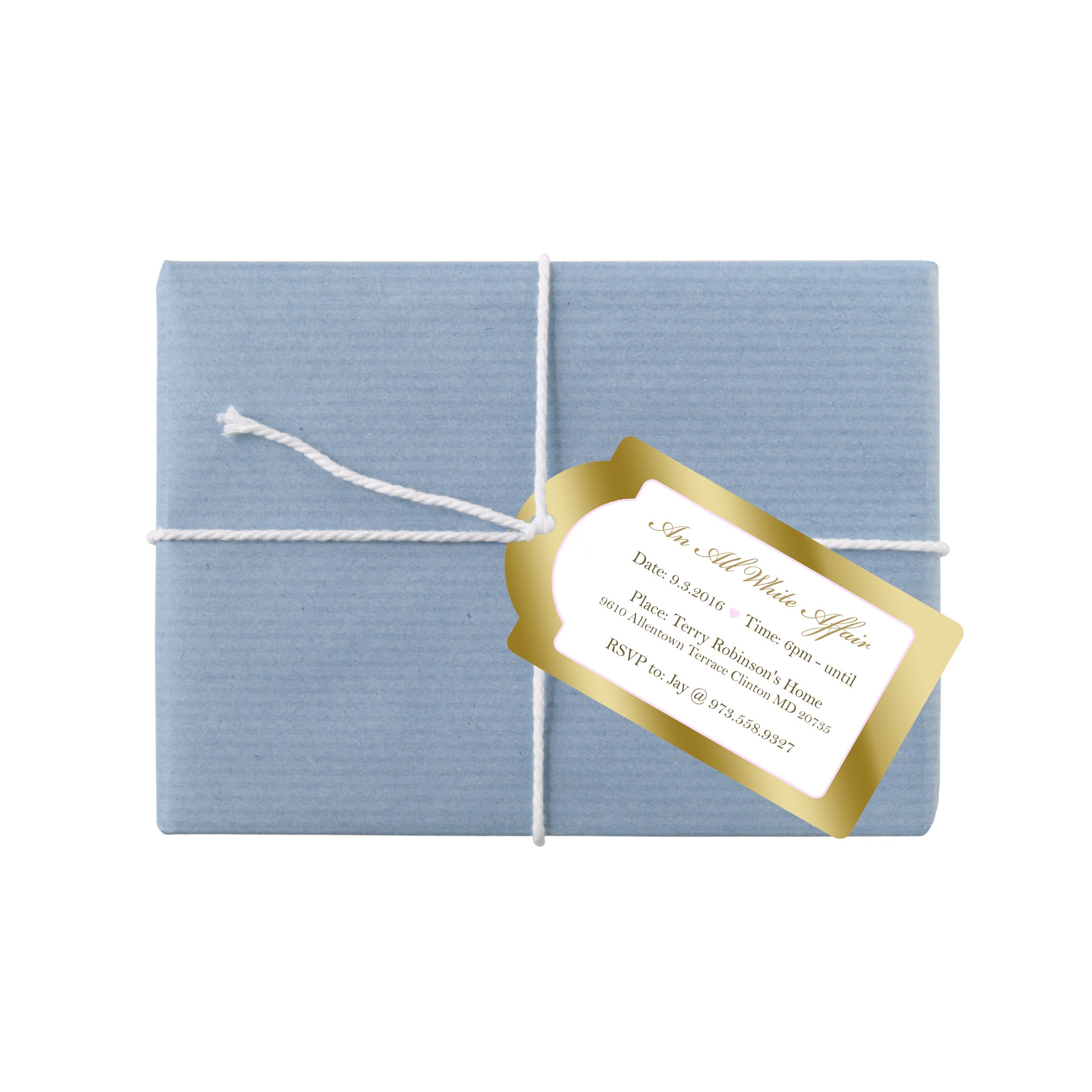 Elegant Gold Border Custom Wedding Welcome Bag Hang Tags & Gift Tags