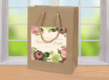 Blush Pink Roses Floral Kraft Wedding Welcome Bag for Hotel Guests