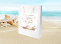 Seashell Pink Custom Wedding Labels & Tropical Beach Destination Guest Welcome Stickers