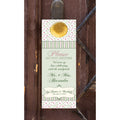 Pink and Sage Gingham Custom Wedding Door Hanger & Hotel Guest Do Not Disturb Signs