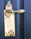 Blush Roses Custom Wedding Door Hanger & Romantic Floral Hotel Guest Do Not Disturb Signs