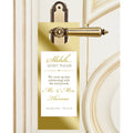 Minimalist Gold Border Custom Wedding Door Hanger & Luxe Hotel Guest Do Not Disturb Signs