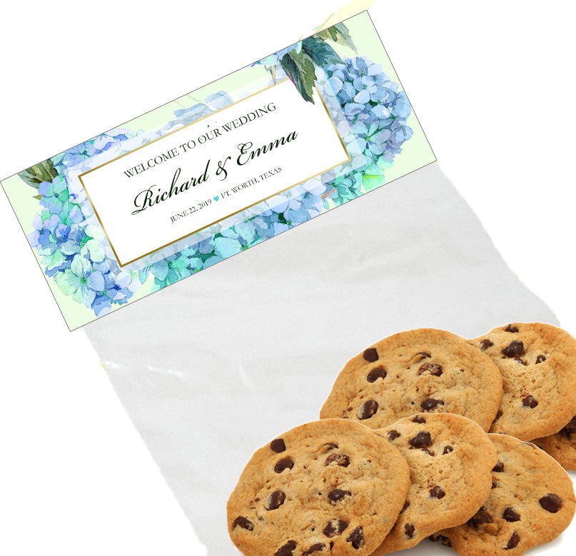 Hydrangea Floral Bag Topper for Wedding Survival Kits & Party Favors
